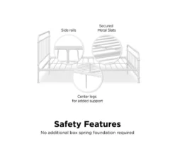 Brooklyn White Iron Full Bed -Storage supplies store 810543698 5