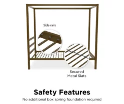 DHP Cara Metal Canopy Bed -Storage supplies store 810543729 2