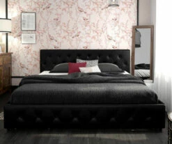 DHP Dana Faux Leather Upholstered Bed With Storage -Storage supplies store 810543731 4