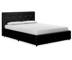 DHP Dana Faux Leather Upholstered Bed With Storage