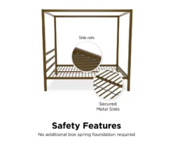 DHP Cara Metal Canopy Bed -Storage supplies store 810543768 1