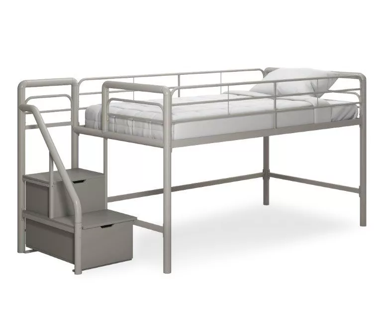 DHP Kaden Gray Junior Twin Loft Bed With Storage Steps 4 DHP Kaden Gray Junior Twin Loft Bed With Storage Steps - Image 2