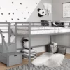 DHP Kaden Gray Junior Twin Loft Bed With Storage Steps -Storage supplies store 810543776 6