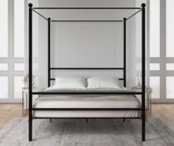 DHP Kate Black Metal Full Canopy Bed -Storage supplies store 810543780 5
