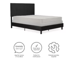 Atwater Living DHP Jazmine Black Faux Leather Upholstered Bed -Storage supplies store 810543812 1