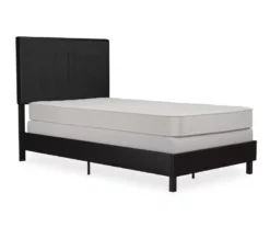 Atwater Living DHP Jazmine Black Faux Leather Upholstered Bed