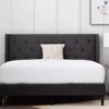 Isabelle Charcoal Upholstered Twin Wingback Bed 2 Isabelle Charcoal Upholstered Twin Wingback Bed -Storage supplies store 810547599 810547605 810547613 810547609 1 1