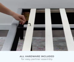 Isabelle Navy Upholstered Twin Wingback Bed -Storage supplies store 810547602 810547606 810547614 810547610 6