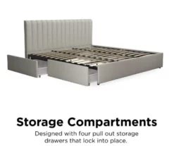 Brittany Gray Upholstered King Storage Bed 12 Brittany Gray Upholstered King Storage Bed -Storage supplies store 810548782 5