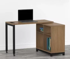 Real Living Seven Hills Metal & Melamine 4-Cube Pivot Desk With USB Charging -Storage supplies store 810561090 1 1