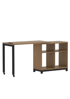 Real Living Seven Hills Metal & Melamine 4-Cube Pivot Desk With USB Charging -Storage supplies store 810561090 21 1