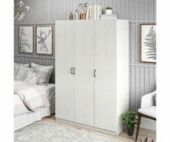 Ivory Oak 3-Door Storage Wardrobe -Storage supplies store 810561398 51