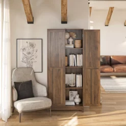 Seven Hills Columbia Walnut 2-Door Storage Cabinet -Storage supplies store 810563167 51