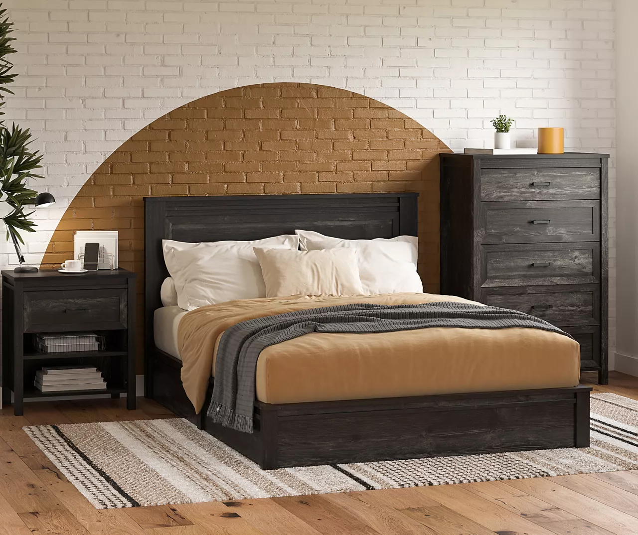 Silverton Black Oak Nightstand With USB Charging 5 Silverton Black Oak Nightstand With USB Charging - Image 3