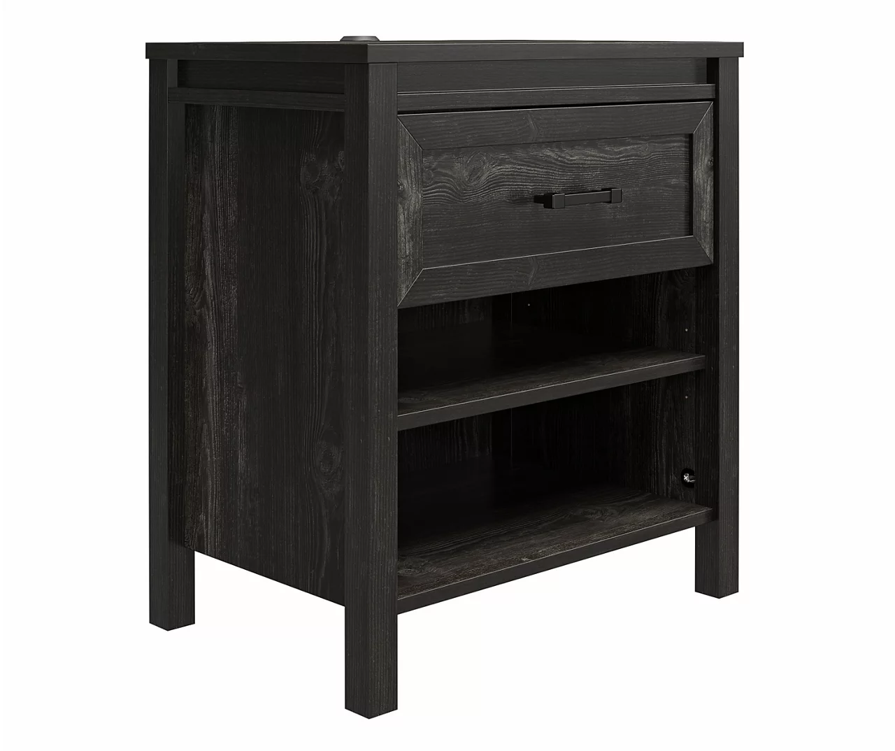 Silverton Black Oak Nightstand With USB Charging 4 Silverton Black Oak Nightstand With USB Charging - Image 2