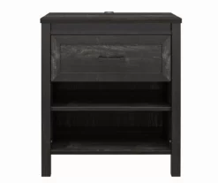 Silverton Black Oak Nightstand With USB Charging