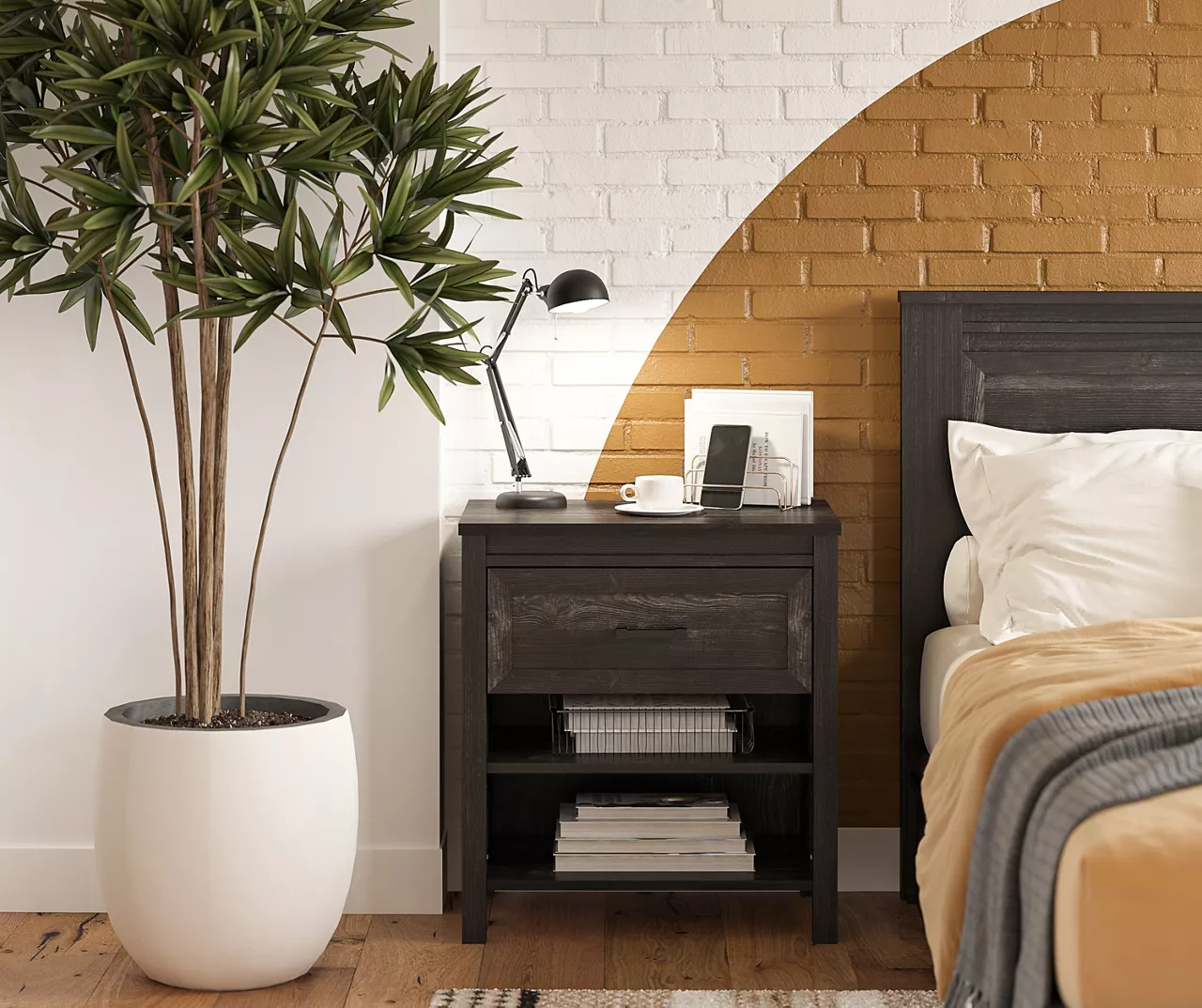 Silverton Black Oak Nightstand With USB Charging 8 Silverton Black Oak Nightstand With USB Charging - Image 6