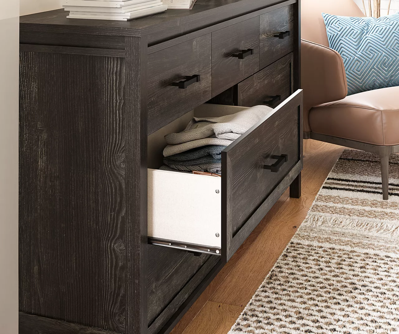 Silverton Black Oak 7-Drawer Dresser 4 Silverton Black Oak 7-Drawer Dresser - Image 2