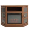 48" Brown Corner Electric Fireplace Console -Storage supplies store 810570725