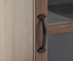 54" Walnut Glass Door Electric Fireplace Console -Storage supplies store 810571210 2