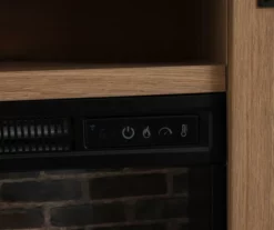 60" Light Brown Oak Barn Door Melamine Electric Fireplace -Storage supplies store 810571322 4