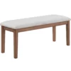 Marley Light Walnut Upholstered Dining Bench