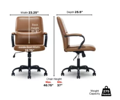 Camel Brown Vegan Leather Office Chair 25 Camel Brown Vegan Leather Office Chair -Storage supplies store 810583520 A6