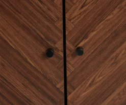 Walnut Chevron 2-Door Storage Cabinet 18 Walnut Chevron 2-Door Storage Cabinet -Storage supplies store 810584249 3