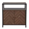 Walnut Chevron 2-Door Storage Cabinet -Storage supplies store 810584249 A0
