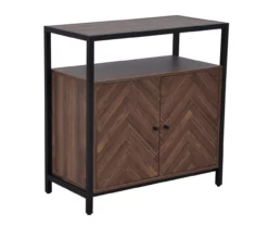 Walnut Chevron 2-Door Storage Cabinet 14 Walnut Chevron 2-Door Storage Cabinet -Storage supplies store 810584249 A1