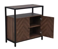 Walnut Chevron 2-Door Storage Cabinet 15 Walnut Chevron 2-Door Storage Cabinet -Storage supplies store 810584249 A7 3