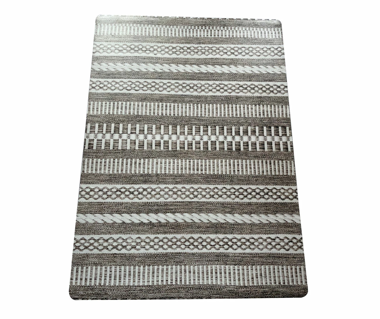 Gray & White Geo Stripe PVC Desk Mat, (34" X 47") 3 Gray & White Geo Stripe PVC Desk Mat, (34" X 47")