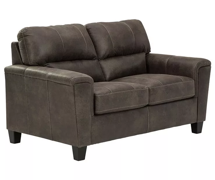 Navi Smoke Faux Leather Loveseat 4 Navi Smoke Faux Leather Loveseat - Image 2