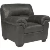 Bladen Slate Faux Leather Armchair -Storage supplies store 810587475 2