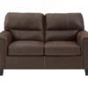 Navi Chestnut Faux Leather Loveseat -Storage supplies store 810587484 3 1