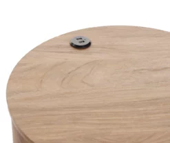 Medium Mango Round Side Table With USB Charging -Storage supplies store 810587515 2