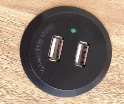 Medium Mango Round Side Table With USB Charging -Storage supplies store 810587515 A7