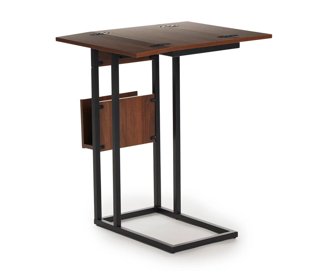 Walnut Drop-Leaf C Side Table With USB Charging 4 Walnut Drop-Leaf C Side Table With USB Charging - Image 2