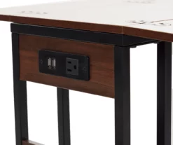 Walnut Drop-Leaf C Side Table With USB Charging 11 Walnut Drop-Leaf C Side Table With USB Charging -Storage supplies store 810587517 3