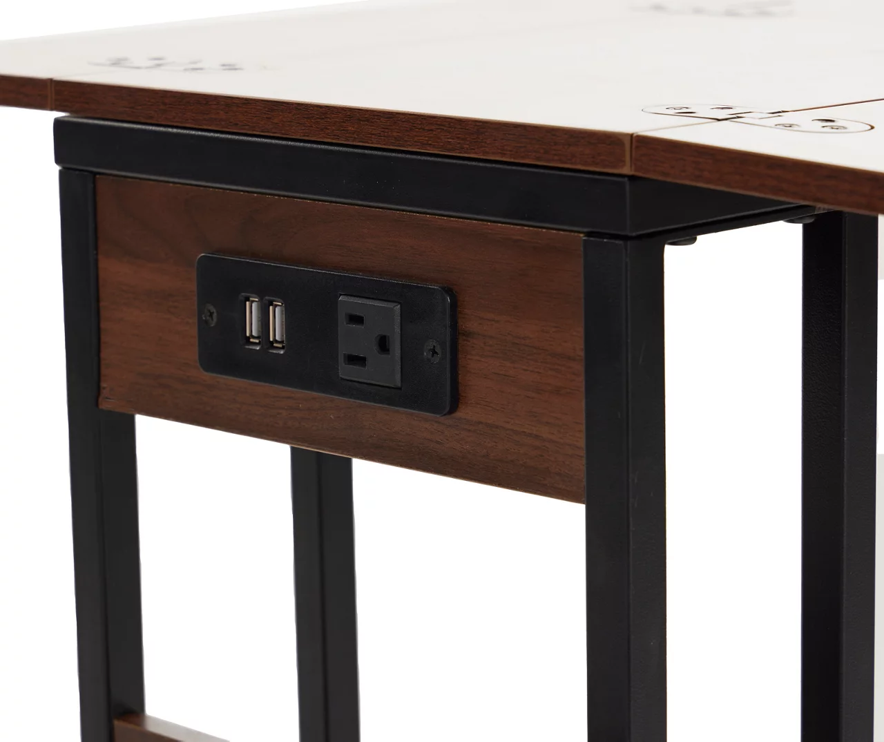 Walnut Drop-Leaf C Side Table With USB Charging 6 Walnut Drop-Leaf C Side Table With USB Charging - Image 4