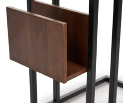 Walnut Drop-Leaf C Side Table With USB Charging 12 Walnut Drop-Leaf C Side Table With USB Charging -Storage supplies store 810587517 4