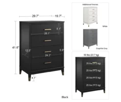 CosmoLiving Westerleigh 4-Drawer Dresser 28 CosmoLiving Westerleigh 4-Drawer Dresser -Storage supplies store 810588979 1