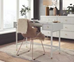 Elizabeth Dove Gray Office Desk -Storage supplies store 810589021 2