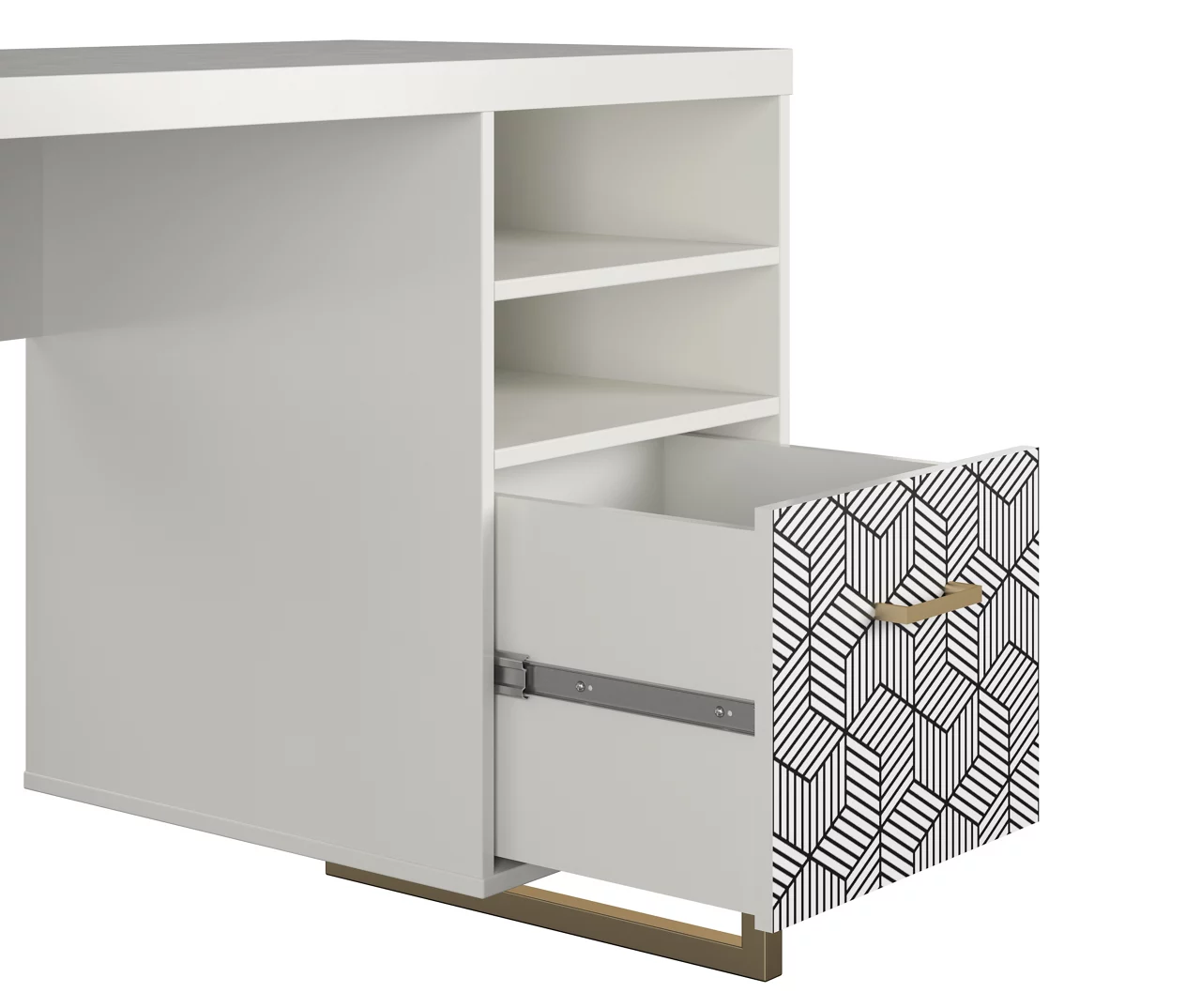 Scarlett White Pedestal Desk 4 Scarlett White Pedestal Desk - Image 2