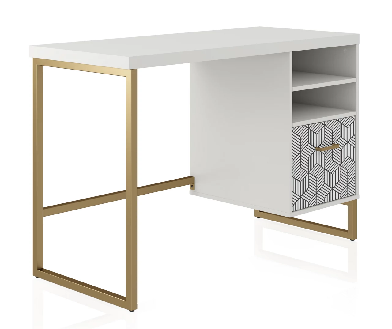 Scarlett White Pedestal Desk 3 Scarlett White Pedestal Desk