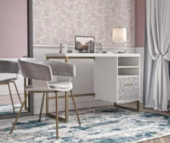 Scarlett White Pedestal Desk 11 Scarlett White Pedestal Desk -Storage supplies store 810589027 6
