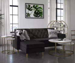 Amelia Faux Marble 4-Shelf Bookcase -Storage supplies store 810589033 1