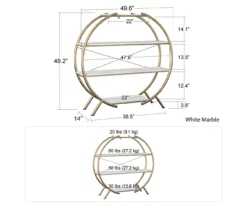 Amelia Faux Marble 4-Shelf Bookcase -Storage supplies store 810589033 2