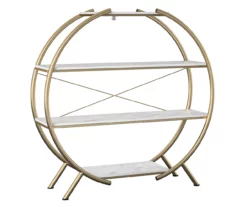 Amelia Faux Marble 4-Shelf Bookcase