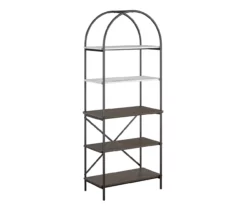 Vivinne Gray 5-Shelf Bookcase -Storage supplies store 810589034 2